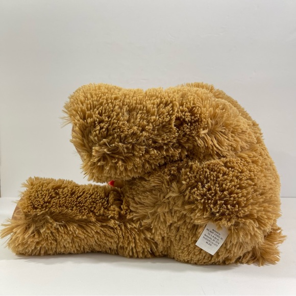 Brown Bear Holding Red Rose Heart Pillow Plush Stuffed Animal. - Picture 4 of 12
